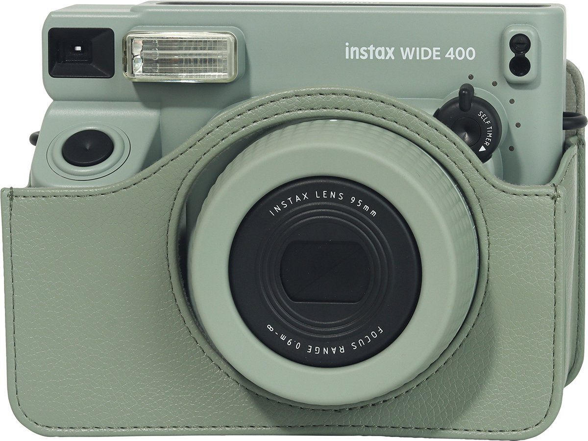 YONO Case geschikt voor Fujifilm Instax Wide 400 - Bescherm Hoes met Draagriem - Salie Groen
