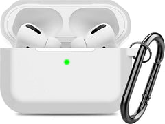 YONO Siliconen Hoesje geschikt voor Apple Airpods Pro 1 / 2 - Met Clip - Wit