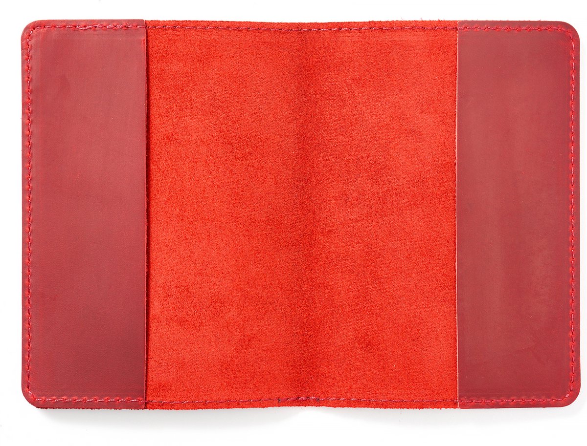YONO Paspoort Hoesje Nederland Leer - Houder Cover Mapje - Donkerrood