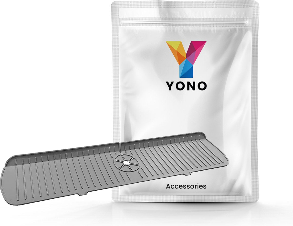 YONO Siliconen Kraanmat - Afdruipmat Organizer - Aanrechtmat voor Kraan - 45 x 15cm - Grijs
