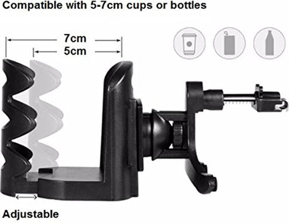 Bekerhouder voor in de auto //  Verstelbare bekerhouder // Blikjeshouder // bekerhouder auto ventilatierooster - Zwart -