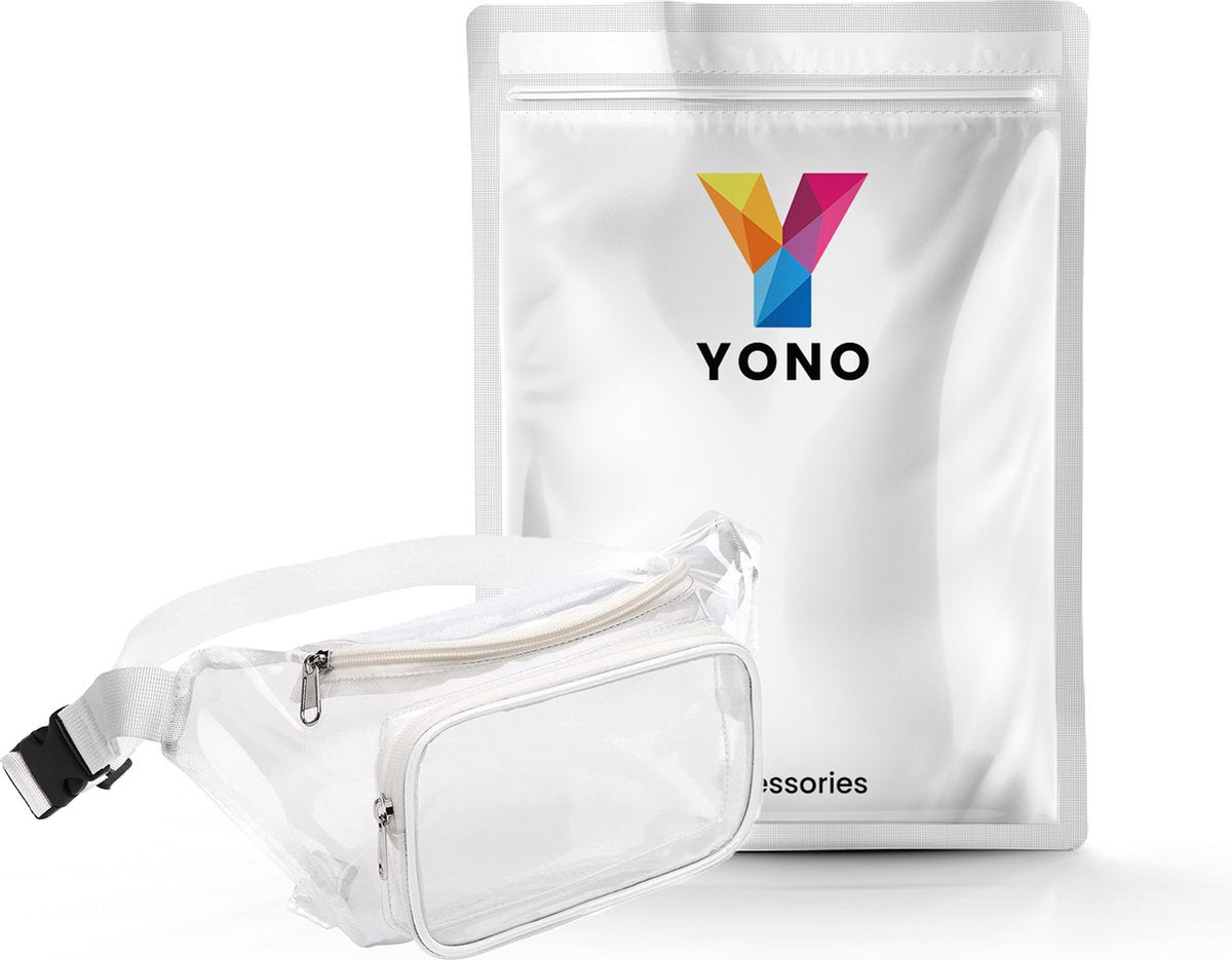 YONO Fanny Pack Doorzichtig - Heuptasje geschikt voor Festival / Reizen - Telefoontasje Crossbody - Buideltasje voor Dames en Heren - Wit