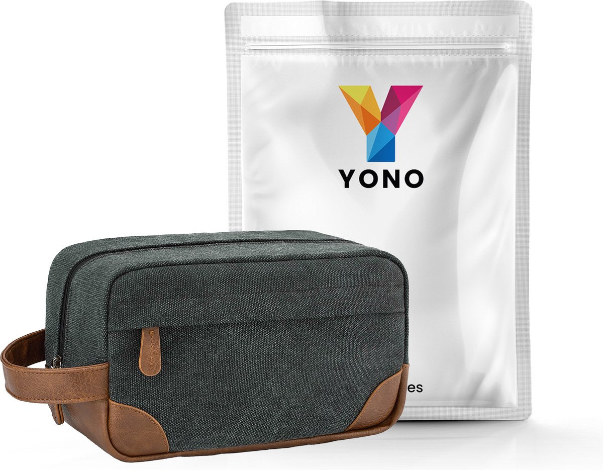 YONO Toilettas Heren - Travel Organizer Etui - Oxford Stof - Donkergrijs