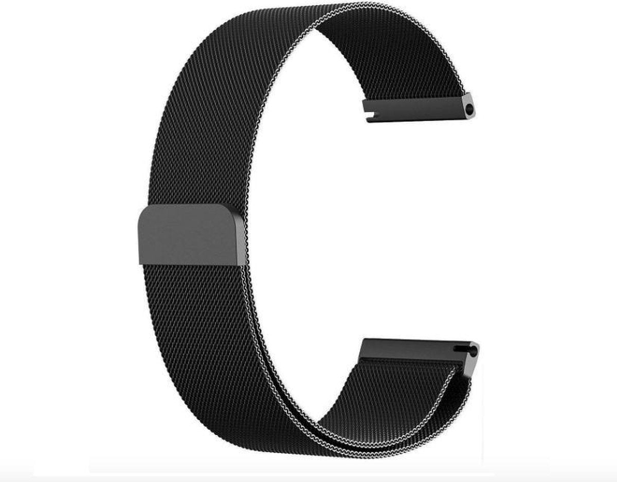 YONO Milanees Bandje 20mm - Luxe Milanese Horlogebandje geschikt voor Samsung Galaxy Watch 7/6/5/Pro/4/3/Active 2 - Polar Ignite / Unite – Huawei - Zwart