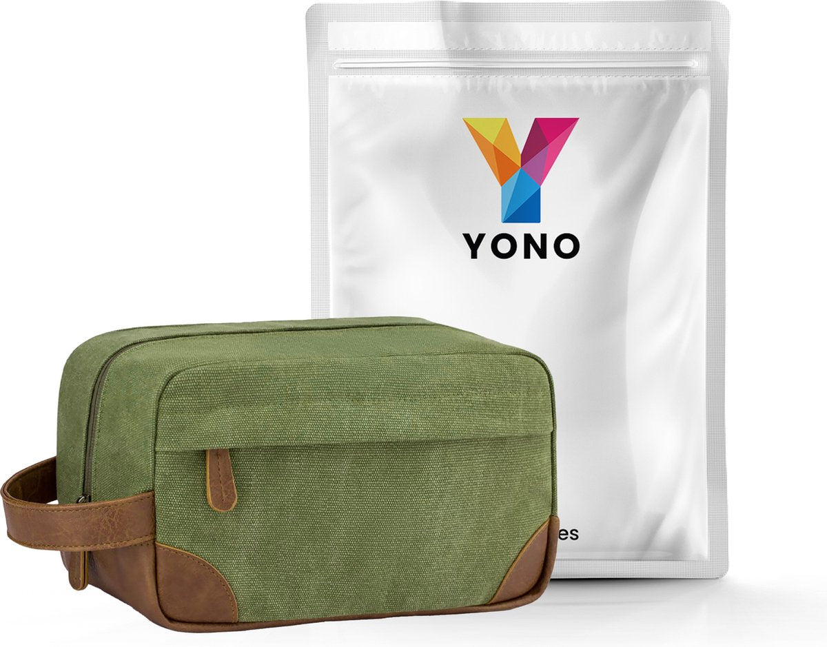 YONO Toilettas Heren - Travel Organizer Etui - Oxford Stof - Groen