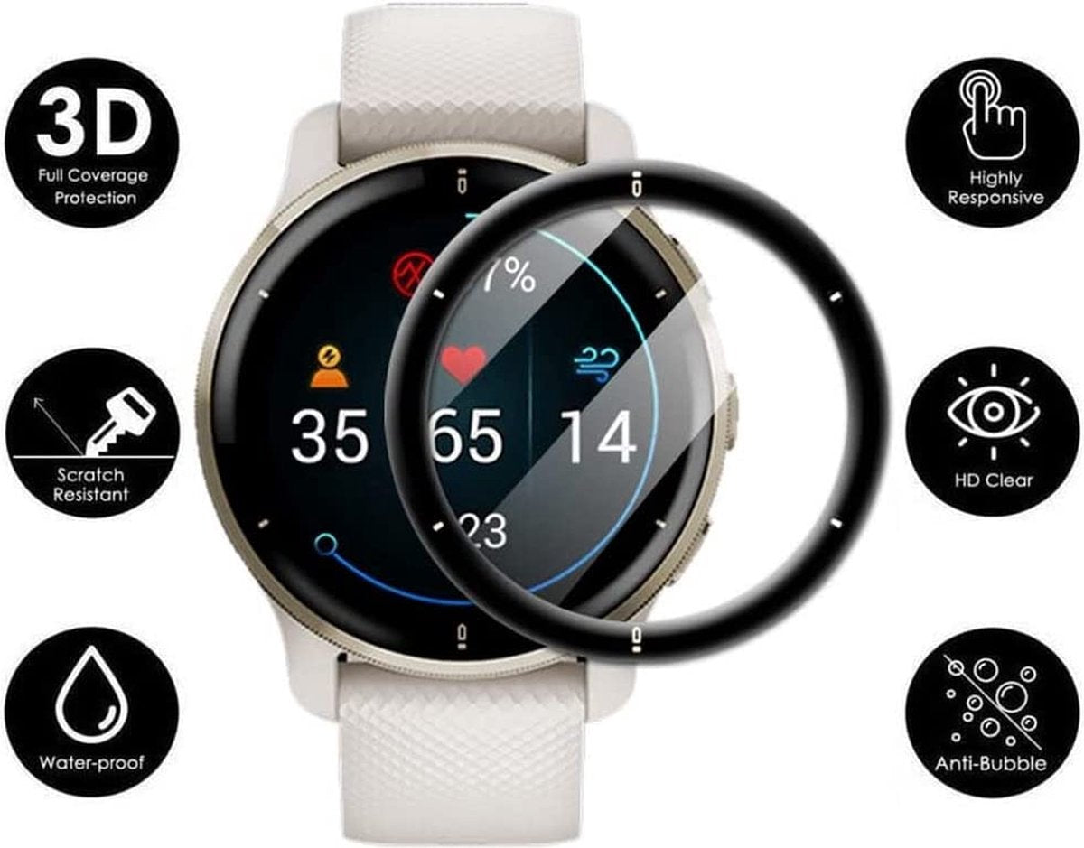 YONO Screen Protector Set geschikt voor Garmin Venu 2 Plus - 3 Stuks