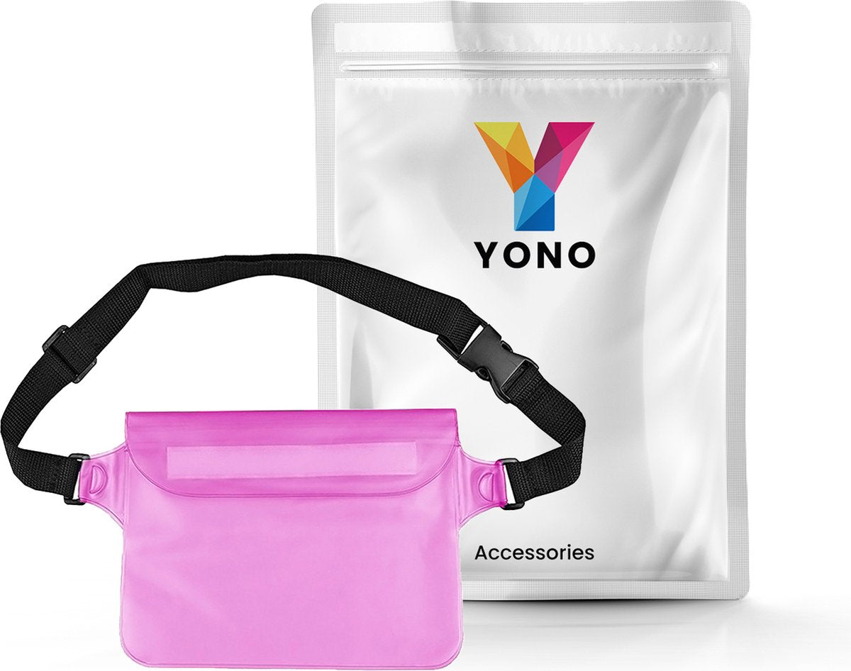 YONO Heuptasje Waterdicht - Fanny Pack Doorzichtig - Waterdichte Heuptas - Vakantie - Reizen - Festival - Dames en Heren - Felroze