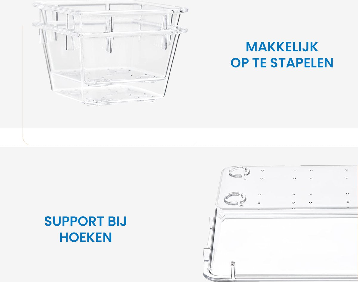 YONO Lade Organizer Bakjes - Opbergsysteem Verdeler Multifunctioneel - Keuken - Make Up Lades - Badkamer - Bureau - Gereedschap - Transparant - 25 stuks