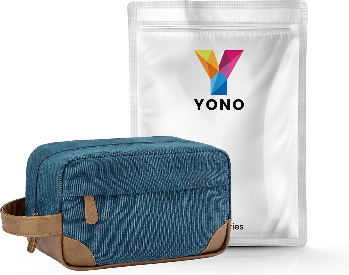 YONO Toilettas Heren - Travel Organizer Etui - Oxford Stof - Blauw