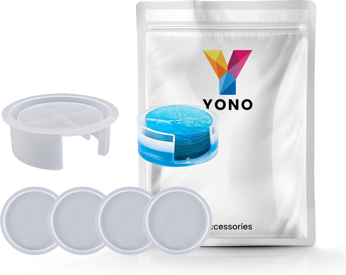 YONO Epoxy Mallen Onderzetters met Houder - Siliconen Mal - Set