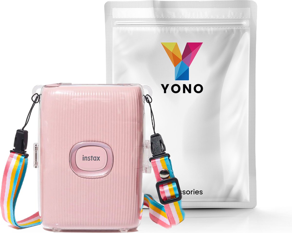 YONO Case geschikt voor Fujifilm Instax Mini Link 2 - Hoesje met Draagriem - Tasje - Beschermhoes - Transparant