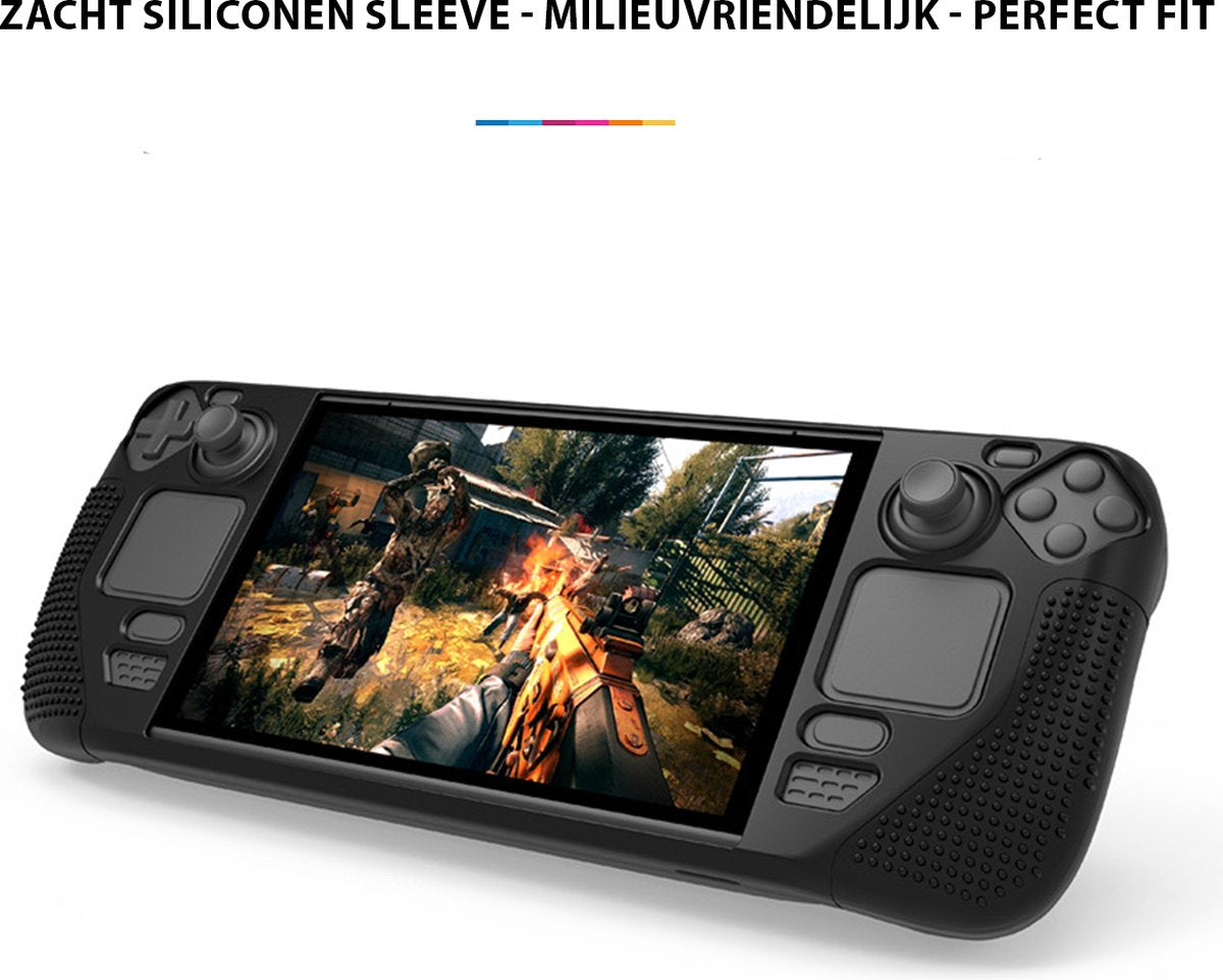 YONO Accessoires Set geschikt voor Valve Steam Deck / OLED - Case Opberghoes - Console Stand - Screen Protector - Siliconen Hoesje - Zwart