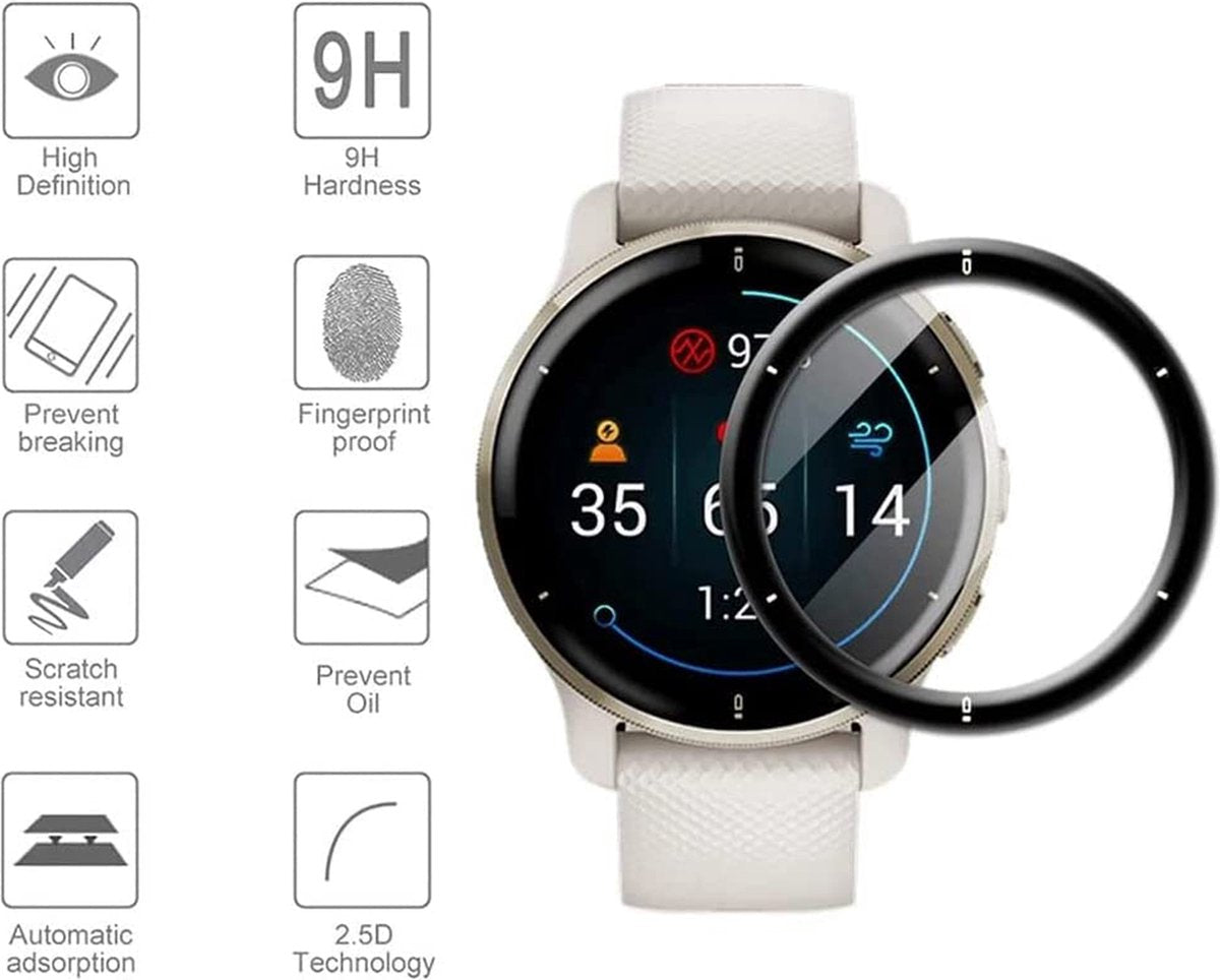 YONO Screen Protector Set geschikt voor Garmin Venu 2 Plus - 3 Stuks