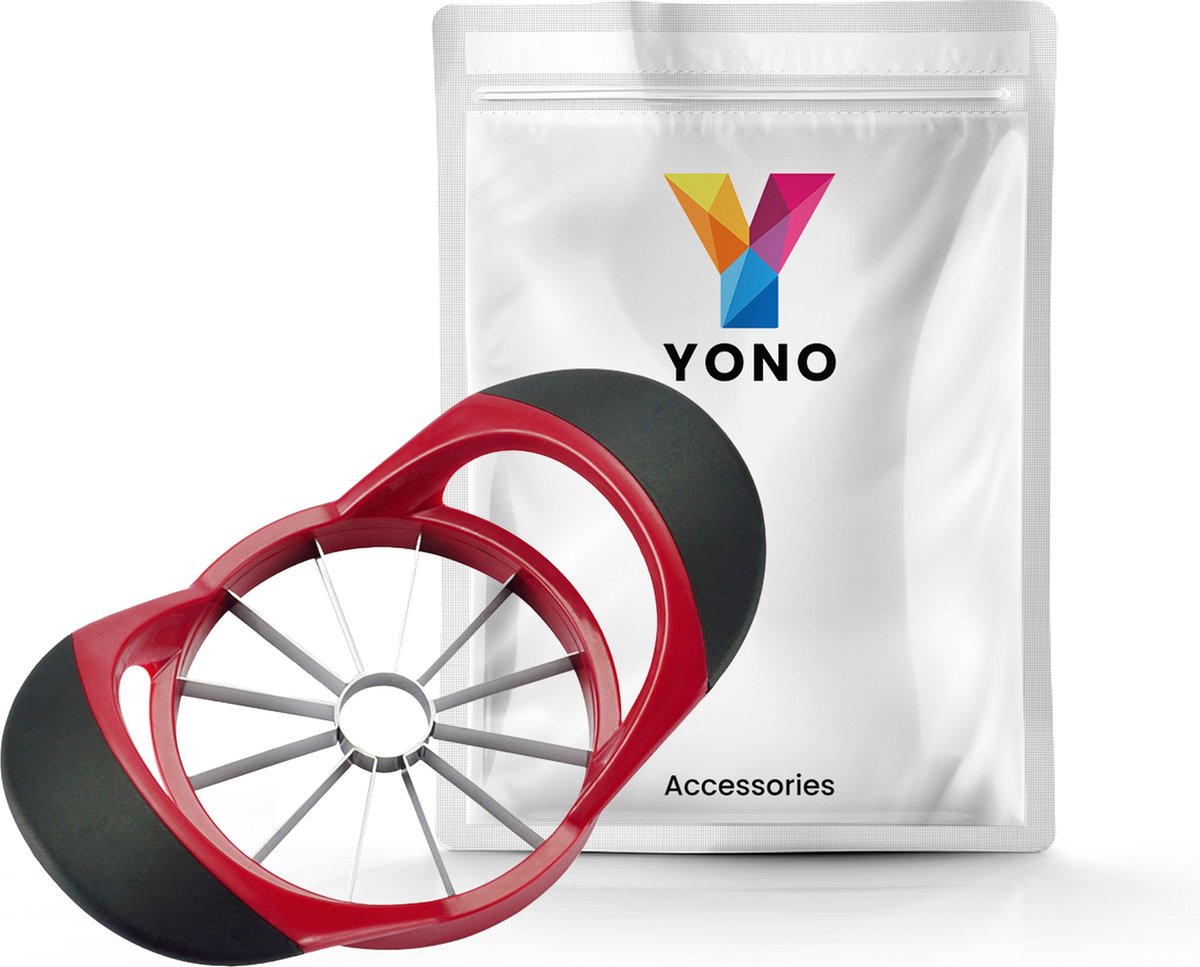 YONO Appelsnijder 12 Partjes - RVS Appeldeler - Appelboor – Rood