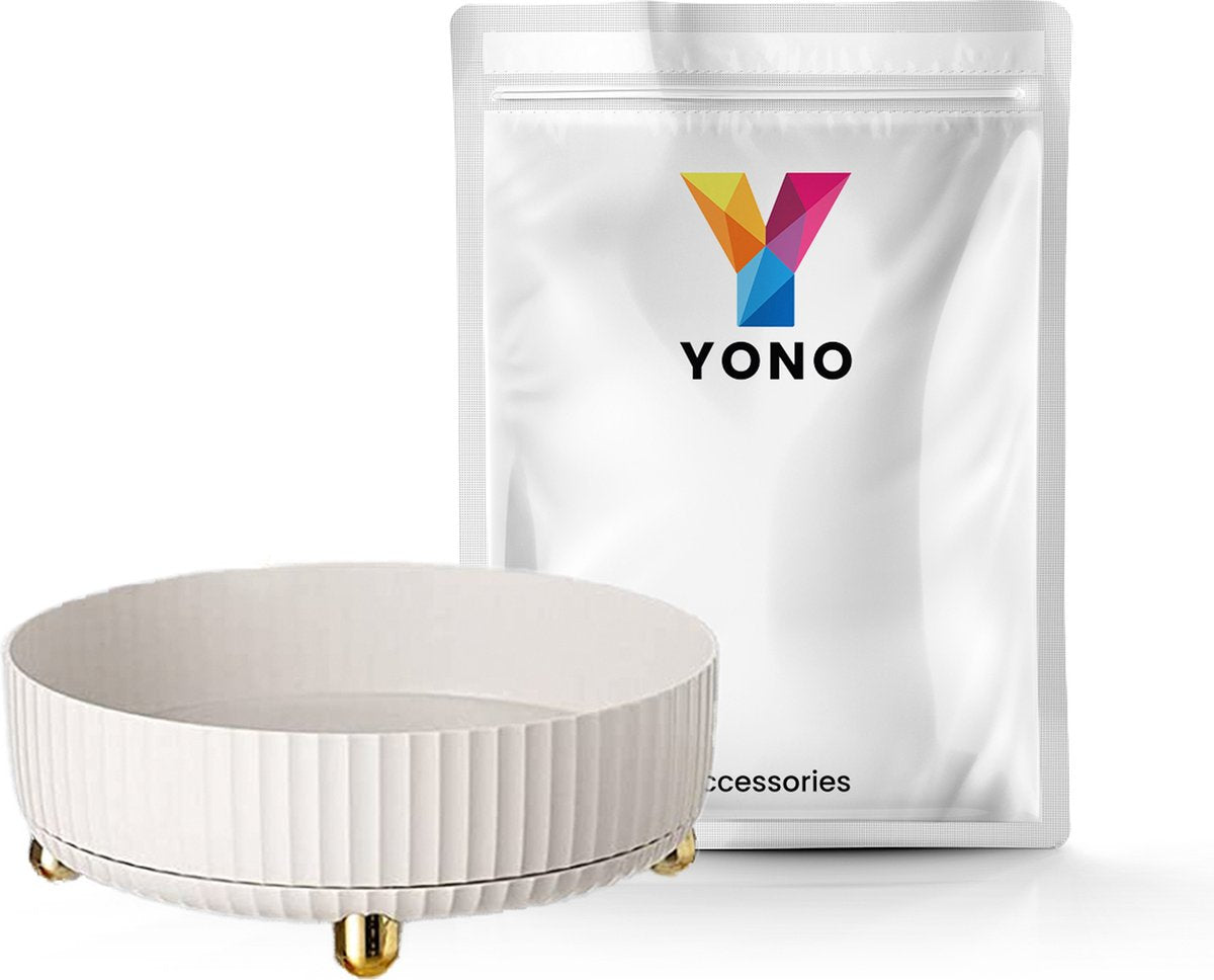 YONO Make Up Organizer Draaitafel - Opbergdoos voor Skincare / Parfum / Cosmetica / Lippenstift / Beauty - 360° Draaibaar Houder - Opbergsysteem - Wit
