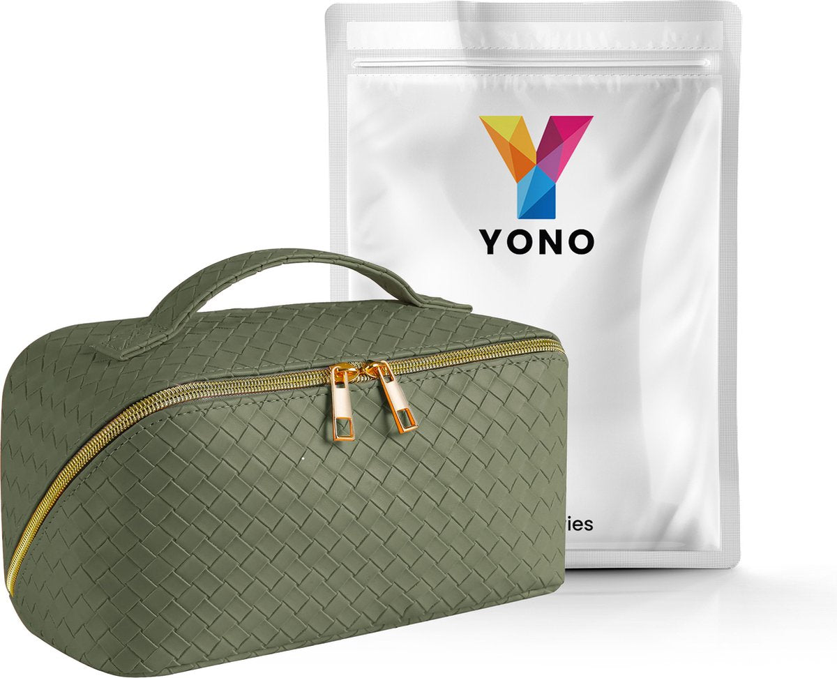 YONO Reis Make Up Tas - Toilettas Etui - Cosmetica Tas - Beauty Case Organizer - Large - Donkergroen