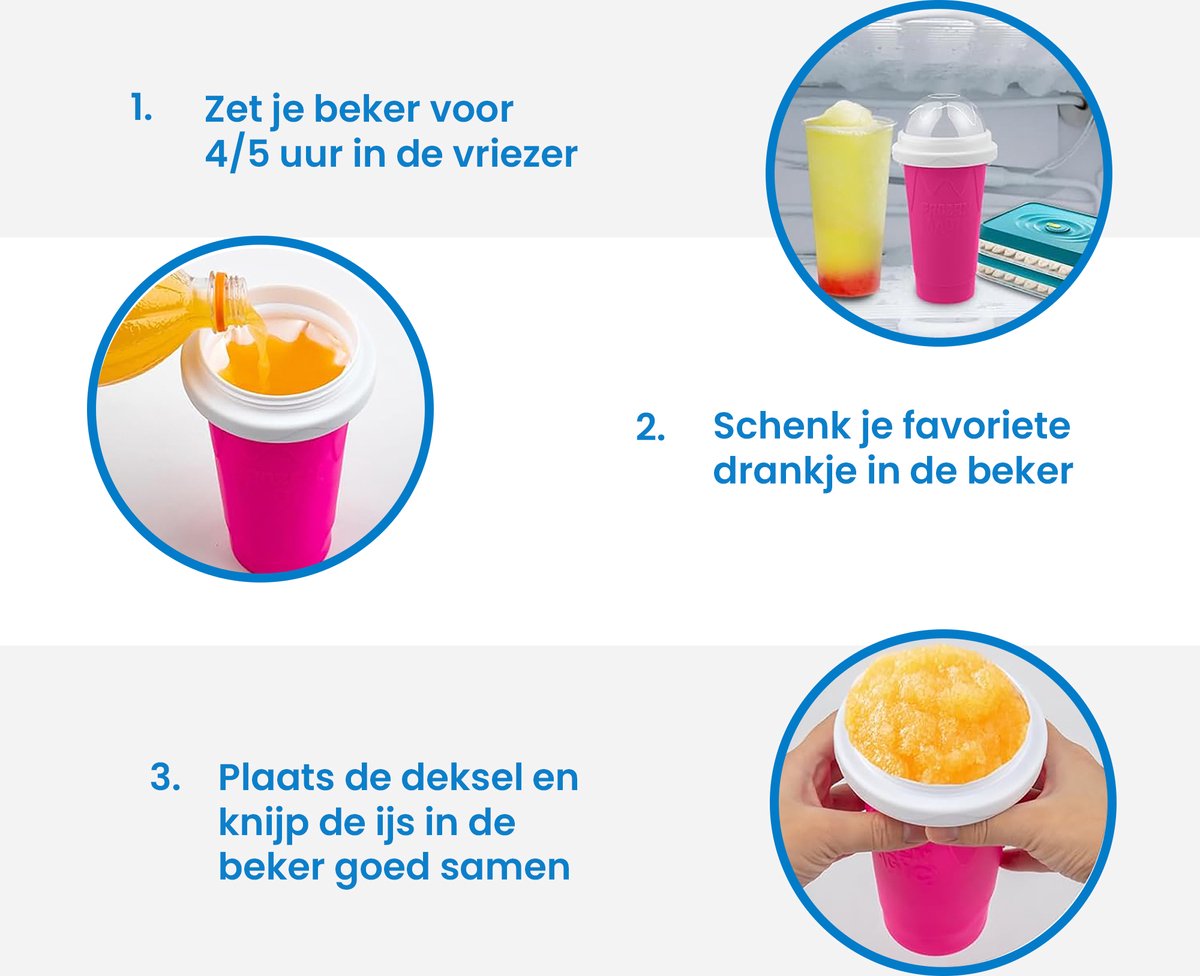 YONO Slushy Maker Cup - Geschikt voor Slush Puppy - Slush Beker - Roze