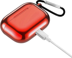 YONO Hoesje geschikt voor Airpods Pro 1/2 – Metallic Soft Case – Rood