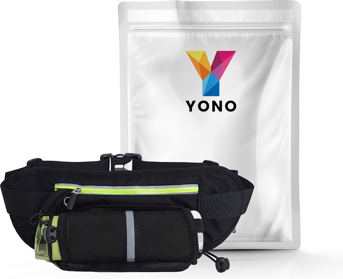 YONO Heuptas Wandelen met Flessenhouder - Buideltas Outdoor met Drinkfles / Bidon Houder - Zwart