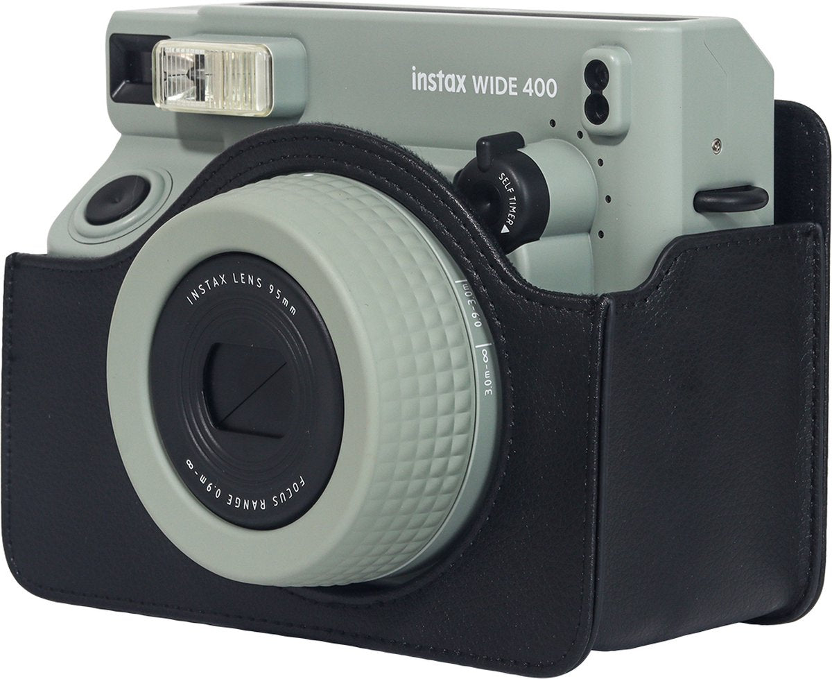 YONO Case geschikt voor Fujifilm Instax Wide 400 - Bescherm Hoes met Draagriem - Zwart