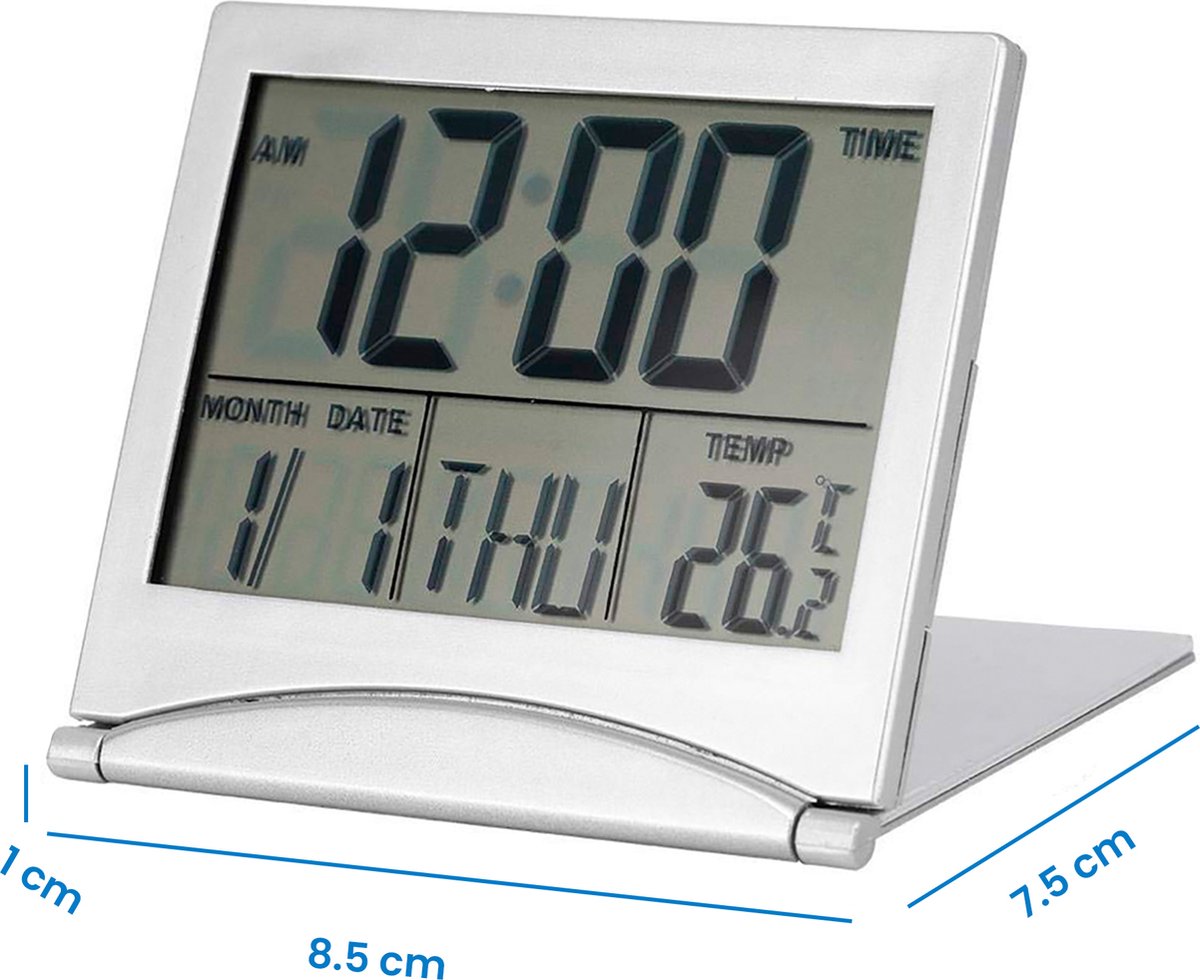 Digitale Klok Kalender - Compacte Alarmklok met Kalender en Temperatuur meter voor Bureau of Slaapkamer