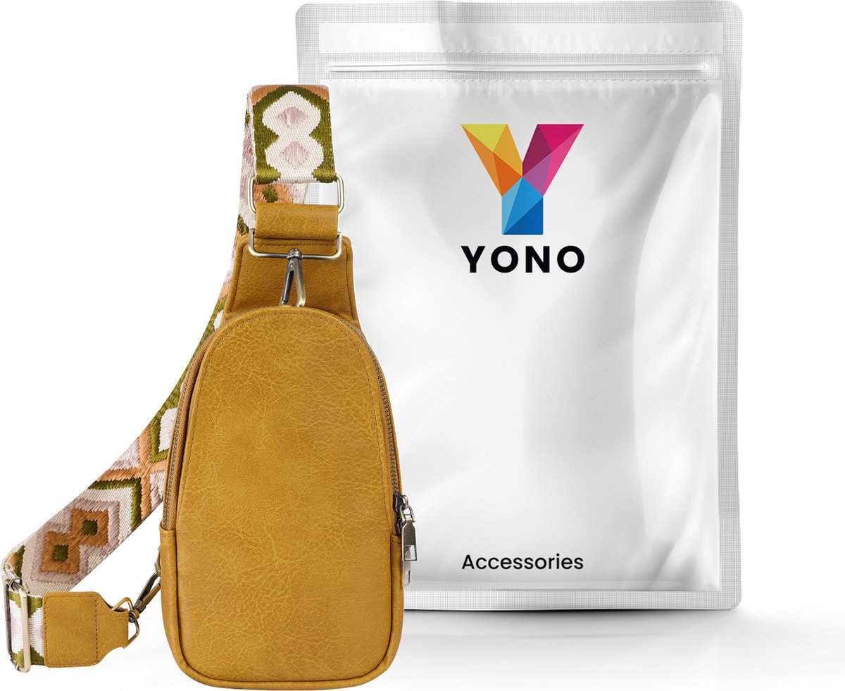 YONO Crossbody Tas Azteca Design - Sling Bag - Schoudertas - Anti Diefstal Rugzak - Dames - Lichtbruin