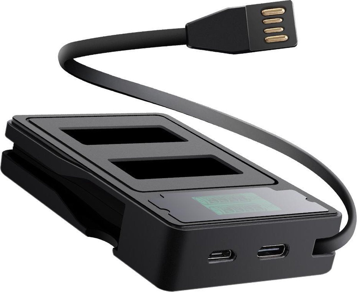 Dual Charger geschikt voor GoPro Hero 12/11/10/9 - Dubbele Batterij Oplader