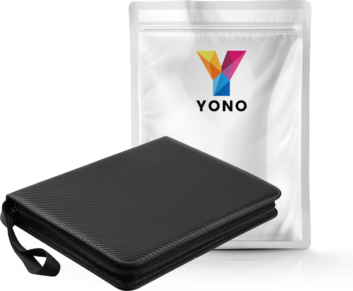 YONO Premium Verzamelmap XL - Opbergmap voor Trading en Speelkaarten - 40 Pagina's - Tot 720 Kaarten - Insteekmap met Insteekhoezen 9 Vakjes - Zwart