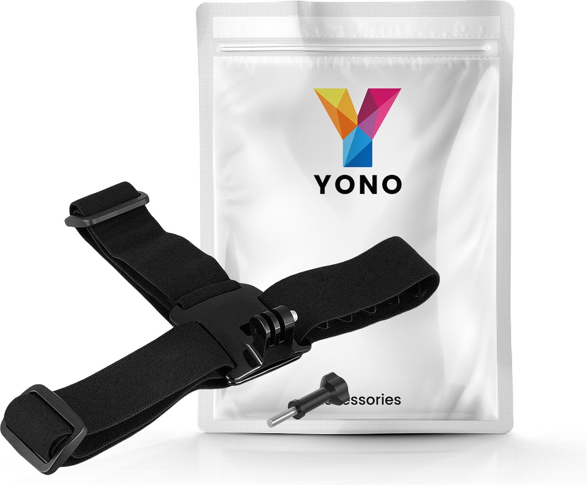 YONO Head Strap Mount - Verstelbare Hoofdband geschikt voor GoPro en Action Camera - Zwart