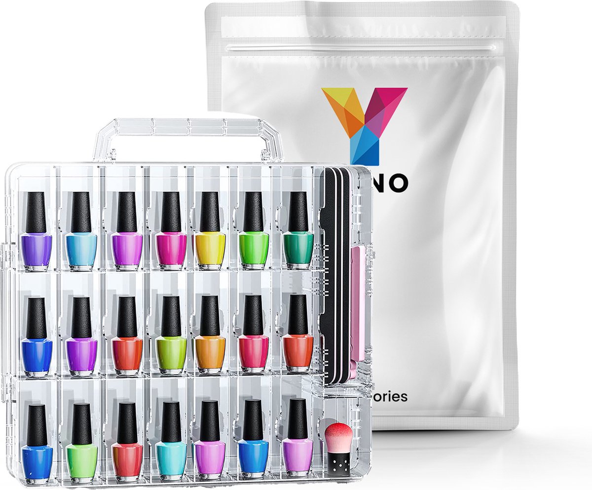 YONO Nagellak Koffer - Organizer Nagelkoffer Opbergen - Tot 48 Potjes - Transparant