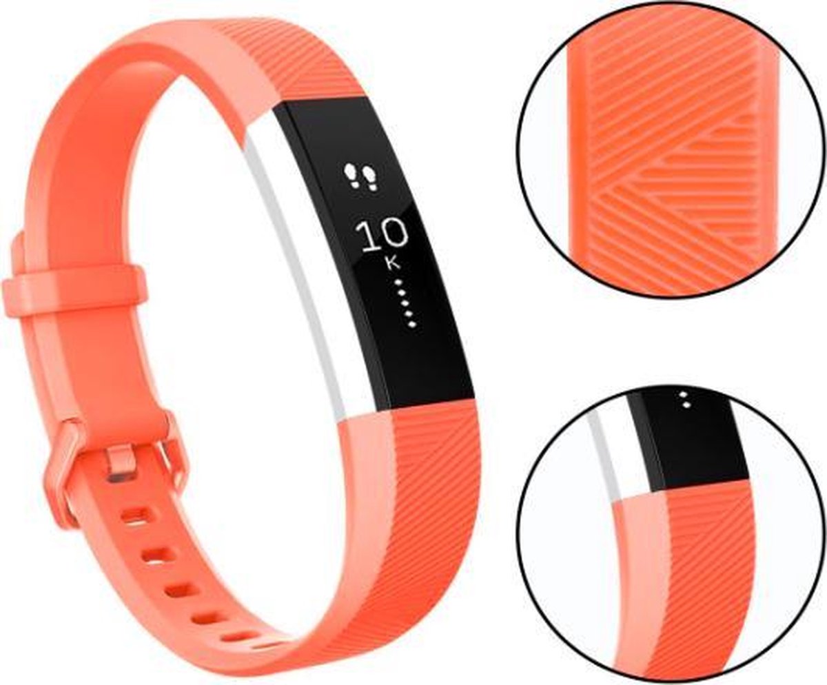 Classic Bandje Lichtrood geschikt voor FitBit Alta HR Coral Red – Small