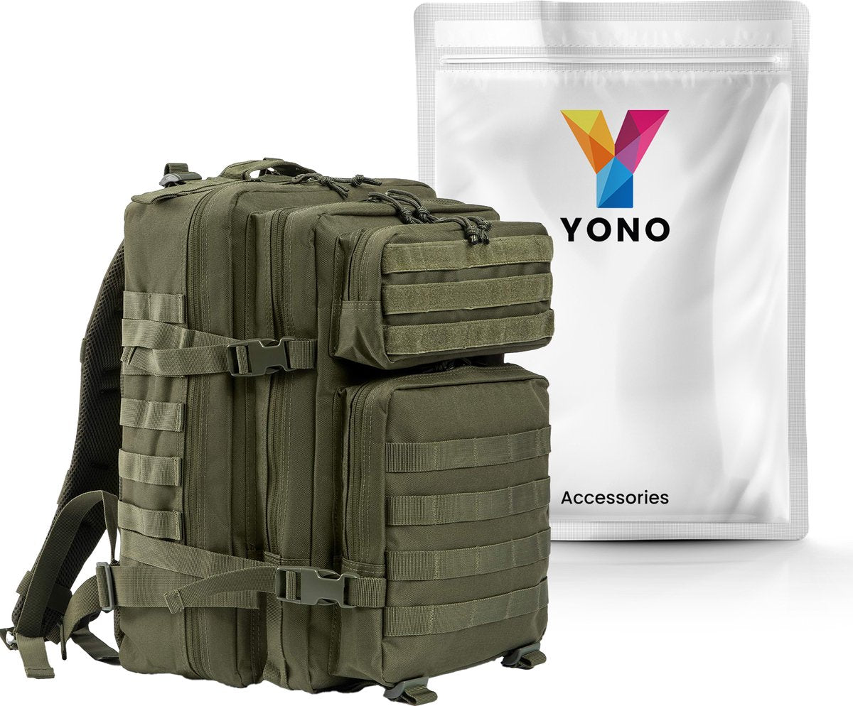 YONO Tactical Backpack Militaire Rugzak - Tactische Wandelrugzak Leger - 45L - Donkergroen