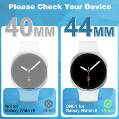 YONO Case geschikt voor Samsung Watch 8 44mm - 2 Stuks - Zwart en Transparant