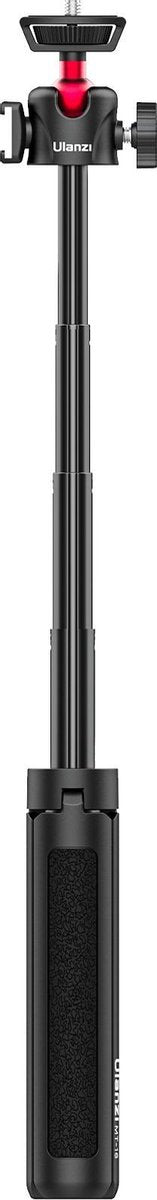 Ulanzi MT-16 Vlog-Statief, Camerahouder & Selfiestick - Uitschuifbaar tot 44 cm - Voor smartphone en camera - met Cold Shoe Mount - Zwart/Rood