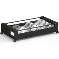 YONO Opbergbox met Wieltjes - voor onder het Bed - Zwart