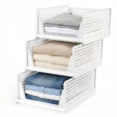 YONO Kast Organizer Kleding en Schoenen - 3 Stuks - Wit
