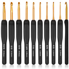 YONO Haaknaalden Ergonomisch met Softgrip - 9 Maten