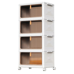 YONO Opbergbox met Deksel en Deur - 4 Stuks