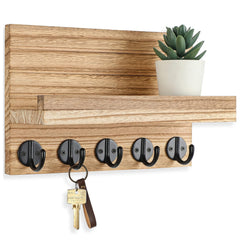 YONO Sleutelrekje Hout met Plankje - Sleutelhouder - Key Organizer
