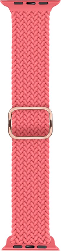YONO Gevlochten Nylon Stretch Bandje geschikt voor Apple Watch - 42 / 44 / 45 / 49 mm - Roze