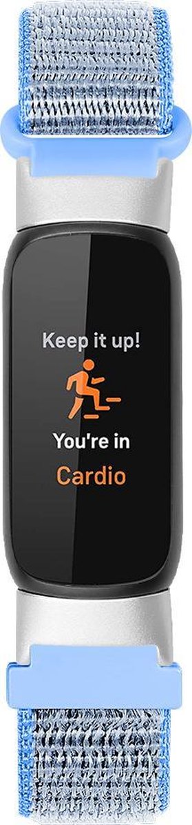 YONO Nylon Velcro Bandje geschikt voor Fitbit Luxe - Lichtblauw