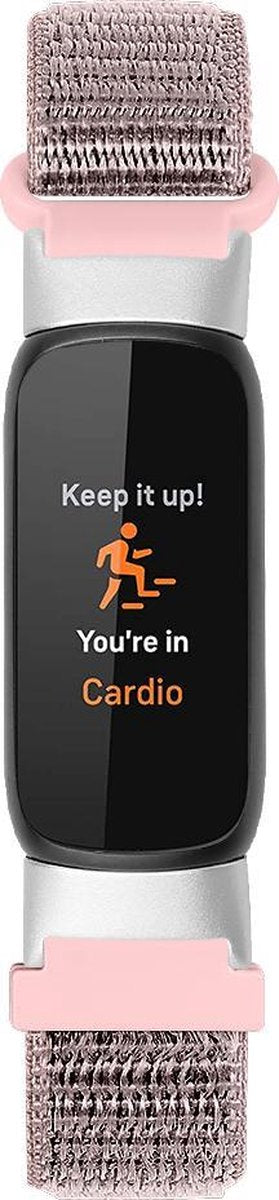 YONO Nylon Velcro Bandje geschikt voor Fitbit Luxe - Lichtroze