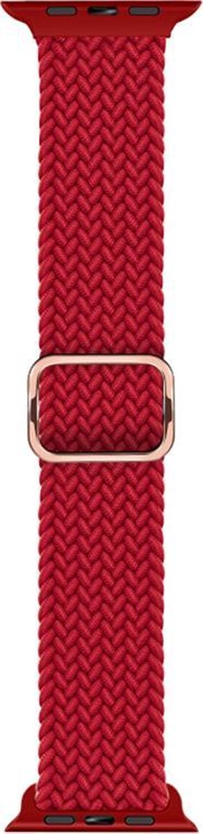 YONO Gevlochten Nylon Stretch Bandje geschikt voor Apple Watch - 42 / 44 / 45 / 49 mm - Rood