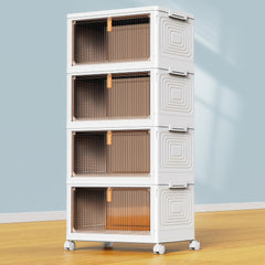 YONO Opbergbox met Deksel en Deur - 4 Stuks