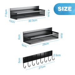 YONO Magnetisch Keukenrek Hangend met Haakjes - 3 Stuks