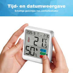 YONO Hygrometer Binnen - Digitale Thermometer en Luchtvochtigheidsmeter - Wit