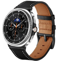 YONO Bandje geschikt voor Samsung Galaxy Watch 8 - Leer - Zwart