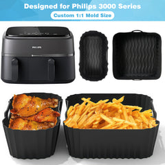 YONO Accessoires Set  geschikt voor Philips Dual Basket Airfryer 3000 & 5000 series - 18in1