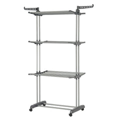 YONO Wasrek XL Staand en Inklapbaar op Wieltjes - Grijs