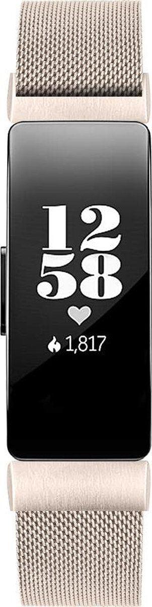 YONO Bandje geschikt voor Fitbit Inspire - HR - 2 - Milanees - Champagne – Large